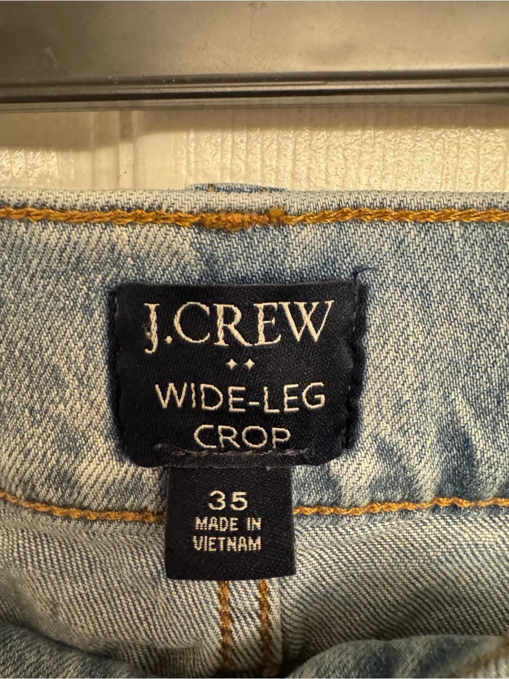 J.Crew Wide Leg Crop Jeans | Size 35 | Raw Hem Light Wash